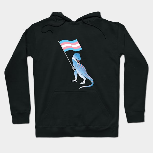 Transgender Dinosaur Trans Pride LGBT Pride Flag Pronouns Hoodie by Shirtsurf